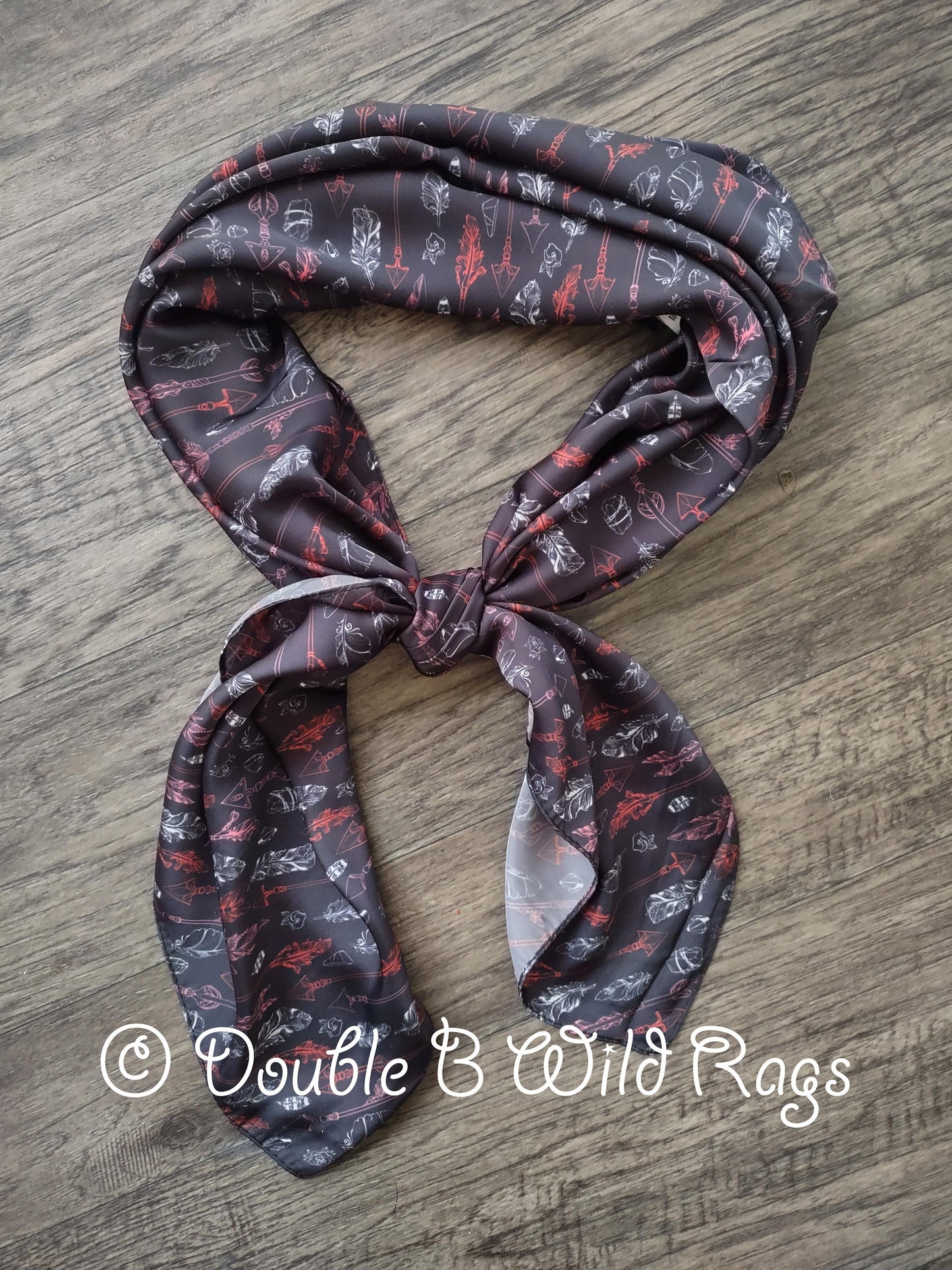 Wild Rag Black Red Arrows and Feathers Cowboy Western Neck Scarf Bandanna by Double B Wild Rags