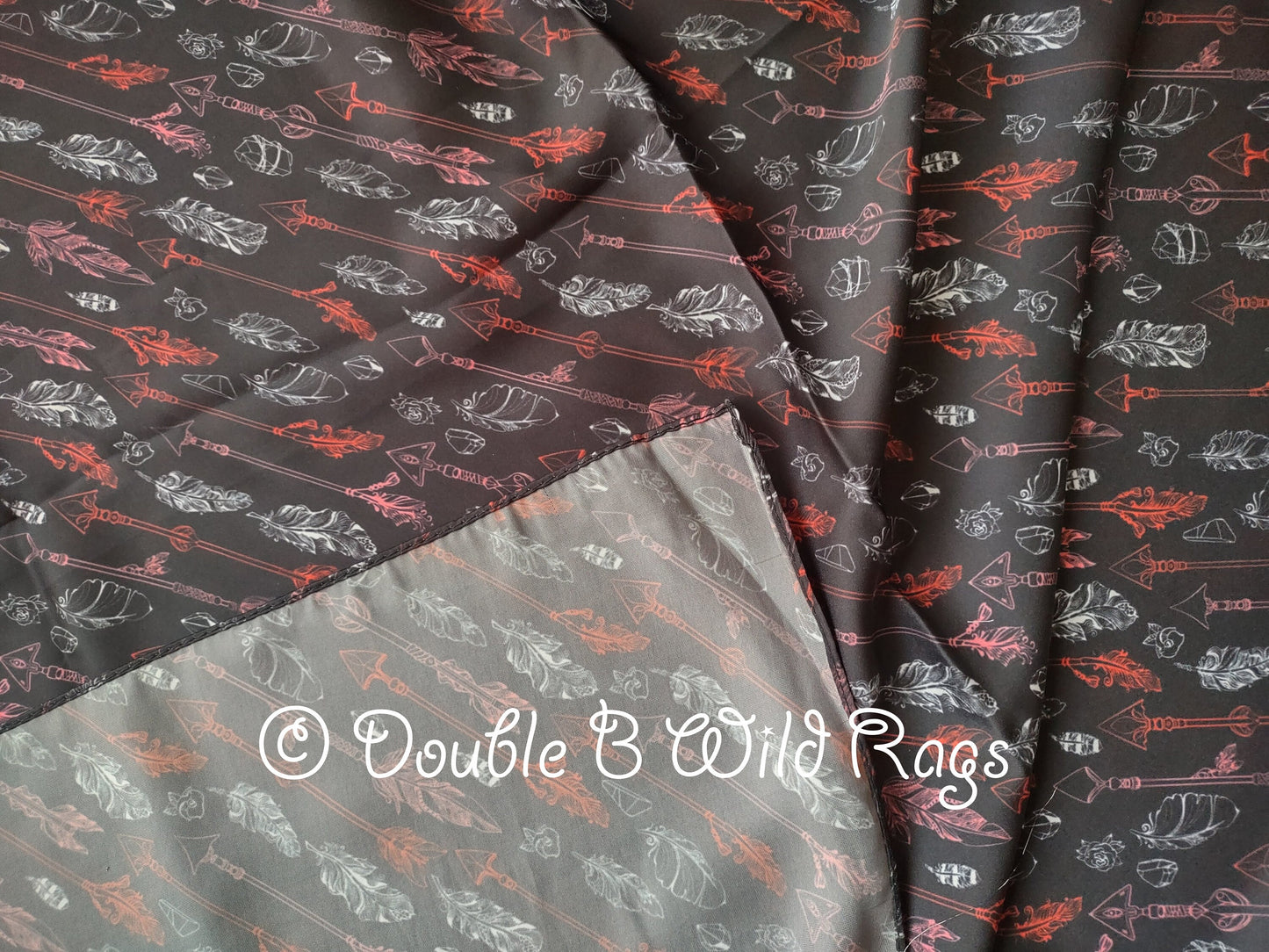 Wild Rag Black Red Arrows and Feathers Cowboy Western Neck Scarf Bandanna by Double B Wild Rags