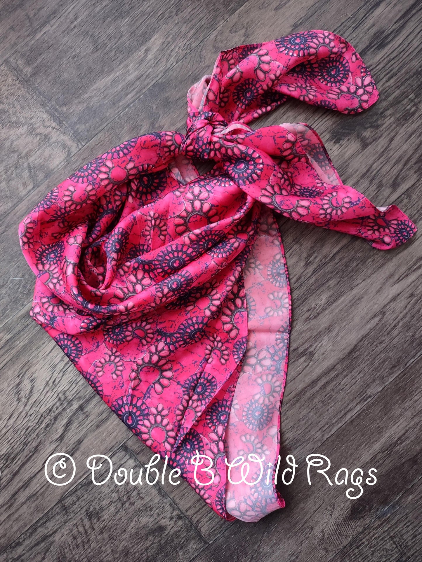 WILD RAG Hot Pink Gemstone Print Cowboy Western Neck Scarf Bandanna by Double B Wild Rags