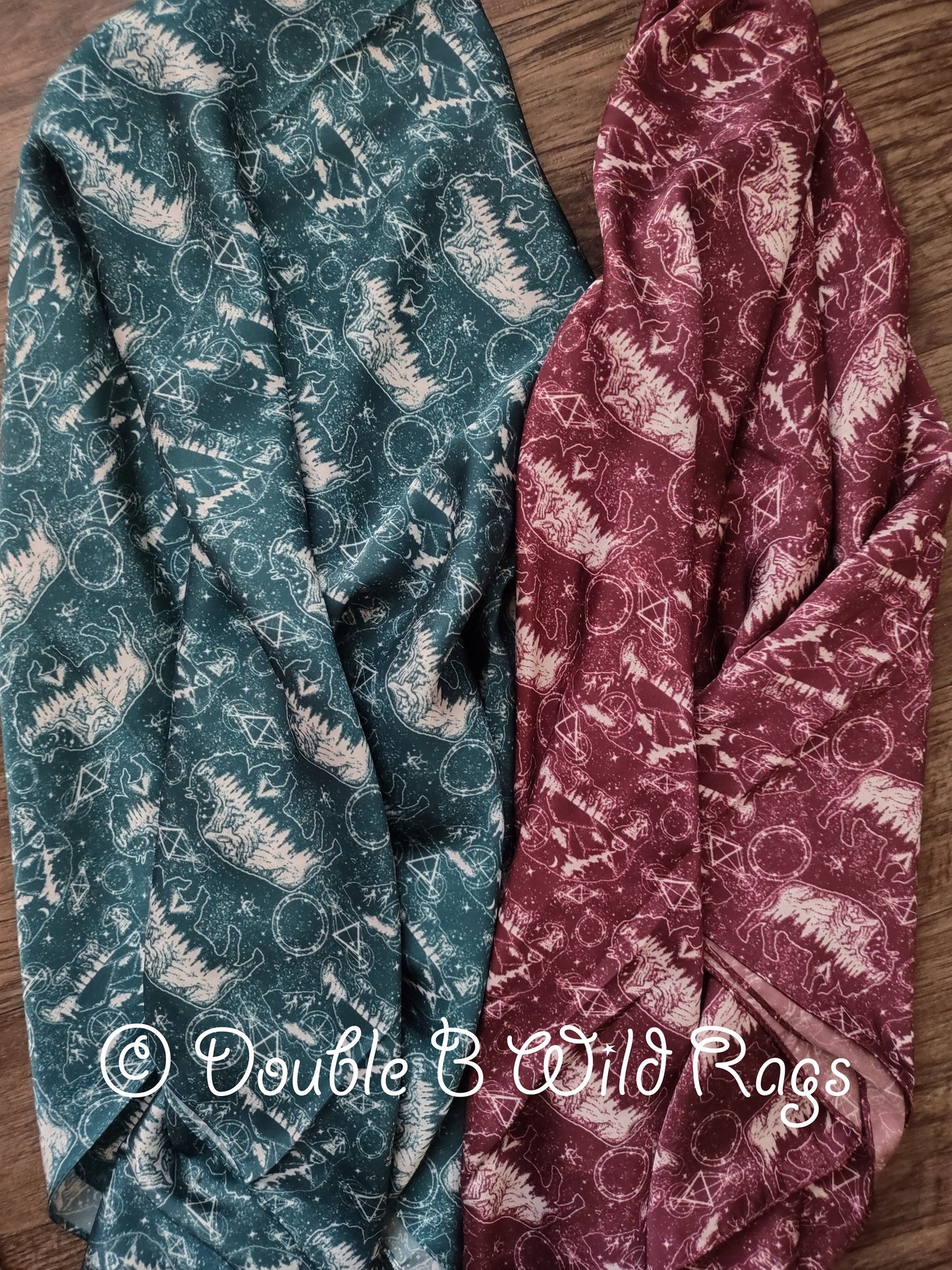Wild Rag Bison, Bear, and Constellations Cowboy Western Neck Scarf Bandanna by Double B Wild Rags