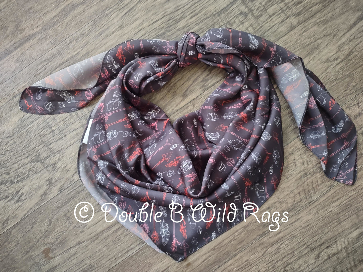 Wild Rag Black Red Arrows and Feathers Cowboy Western Neck Scarf Bandanna by Double B Wild Rags