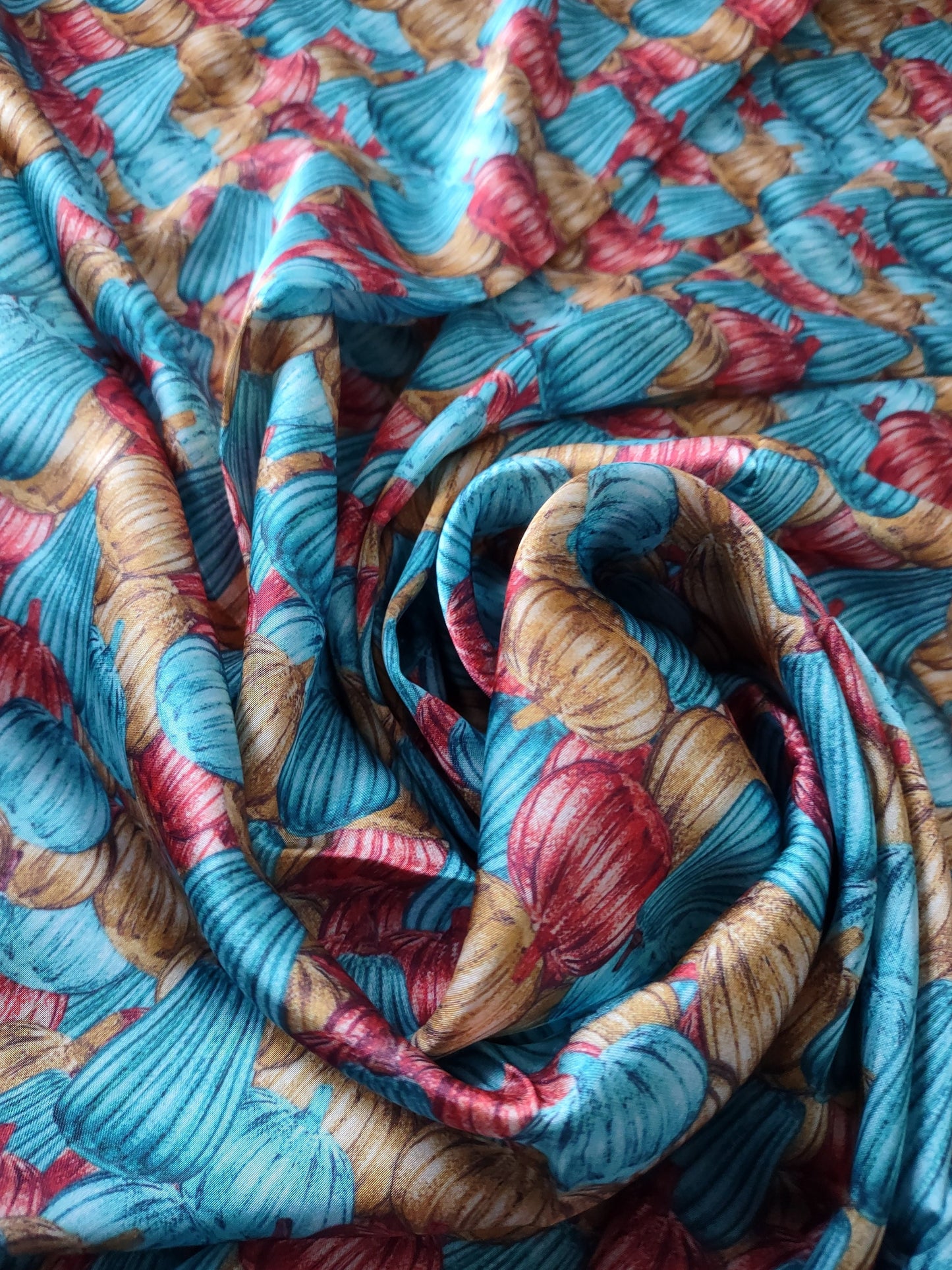 Wild Rag Turquoise Rust and Gold Glass Pumpkin Fall Holiday Print Cowboy Western Neck Scarf Bandanna by Double B Wild Rags