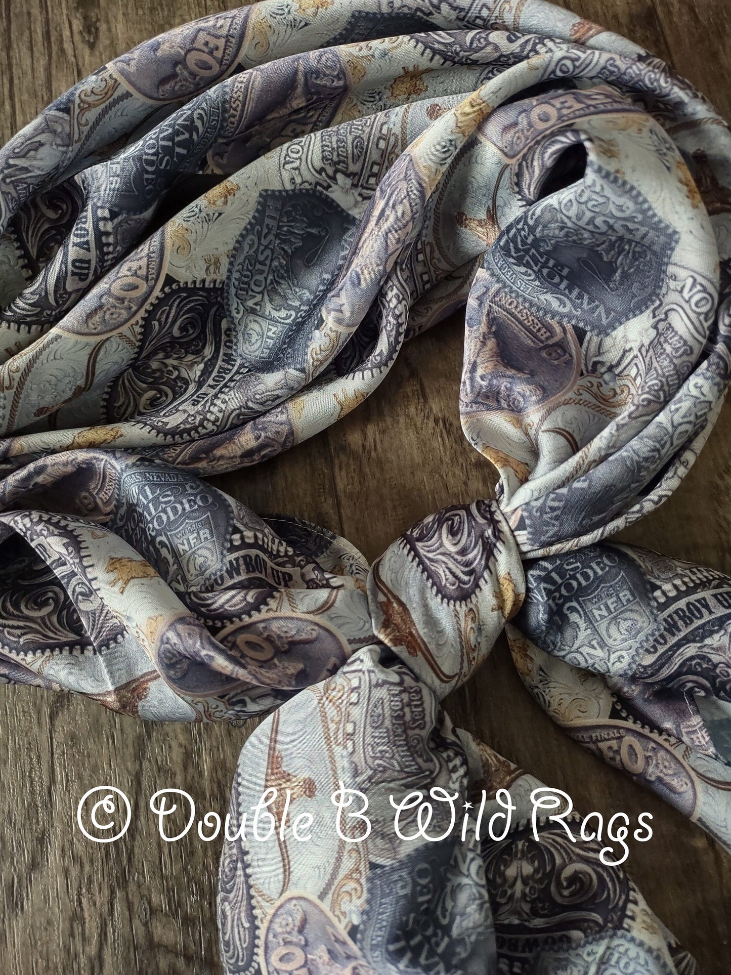 Wild Rag Rodeo Belt Buckle "Hey Champ" MISC 423 Cowboy Western Neck Scarf Bandanna by Double B Wild Rags
