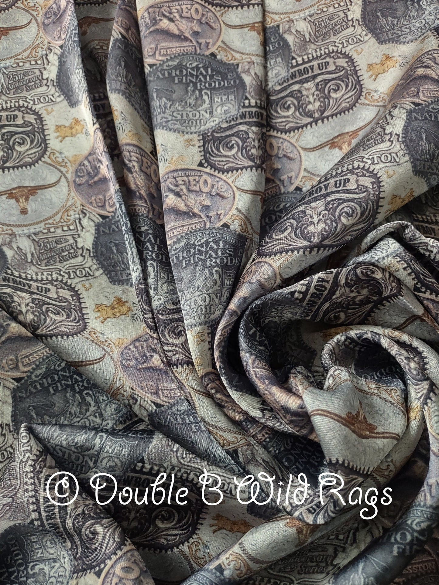 Wild Rag Rodeo Belt Buckle "Hey Champ" MISC 423 Cowboy Western Neck Scarf Bandanna by Double B Wild Rags