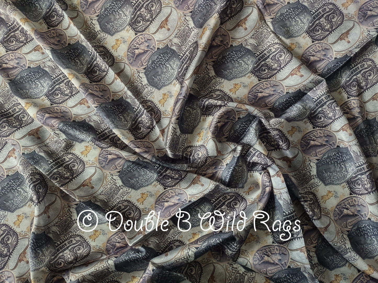 Wild Rag Rodeo Belt Buckle "Hey Champ" MISC 423 Cowboy Western Neck Scarf Bandanna by Double B Wild Rags