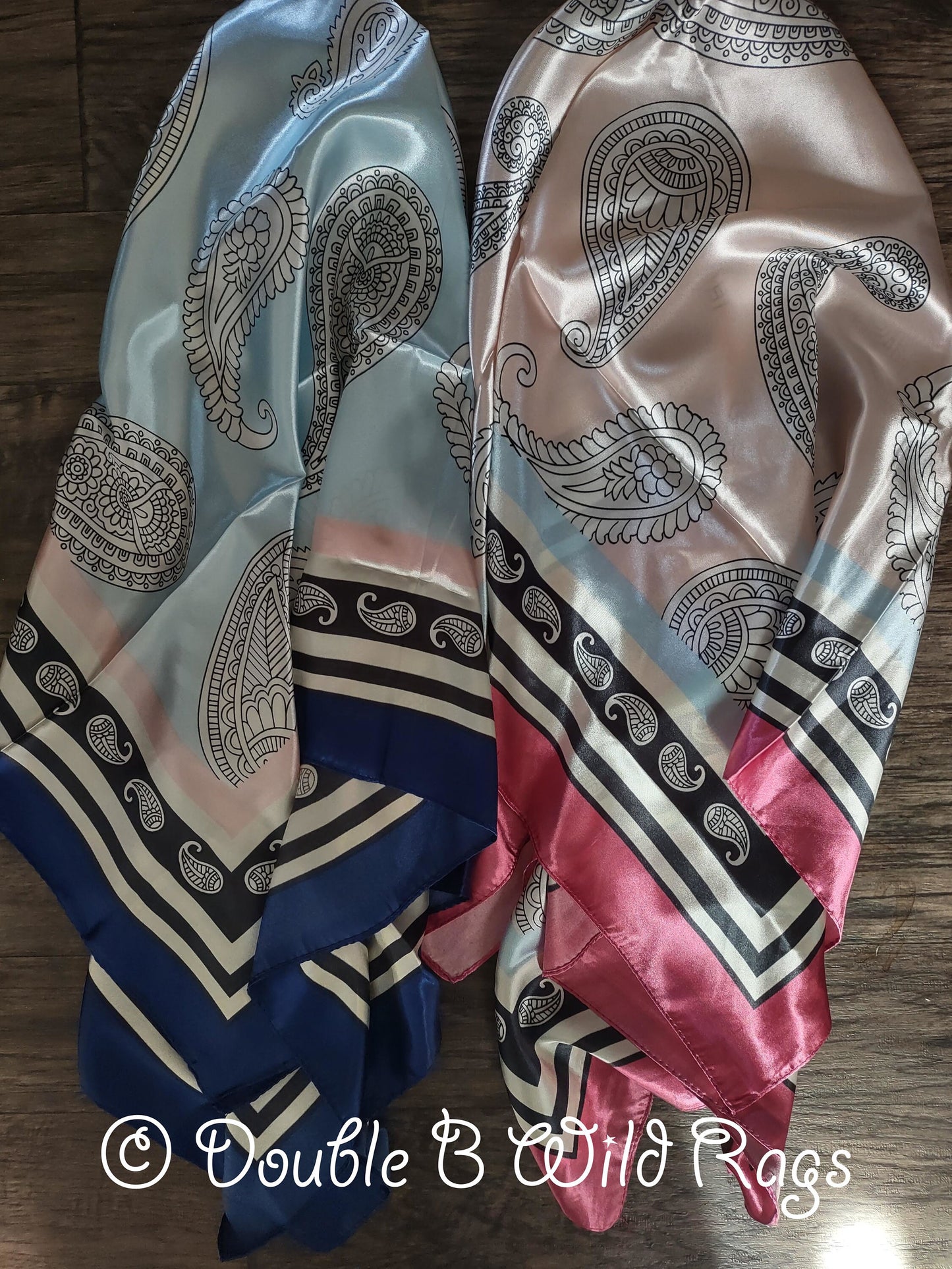 Wild Rag BARGAIN DISCOUNT Pink or Blue Giant Paisley Cowboy Western Neck Scarf by Double B Wild Rags
