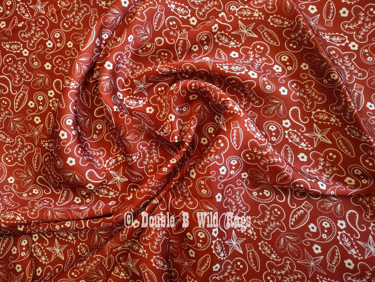 Wild Rag CHRISTMAS HOLIDAY Gingerbread Man Red Bandana style Cowboy Western Neck Scarf Bandanna by Double B Wild Rags