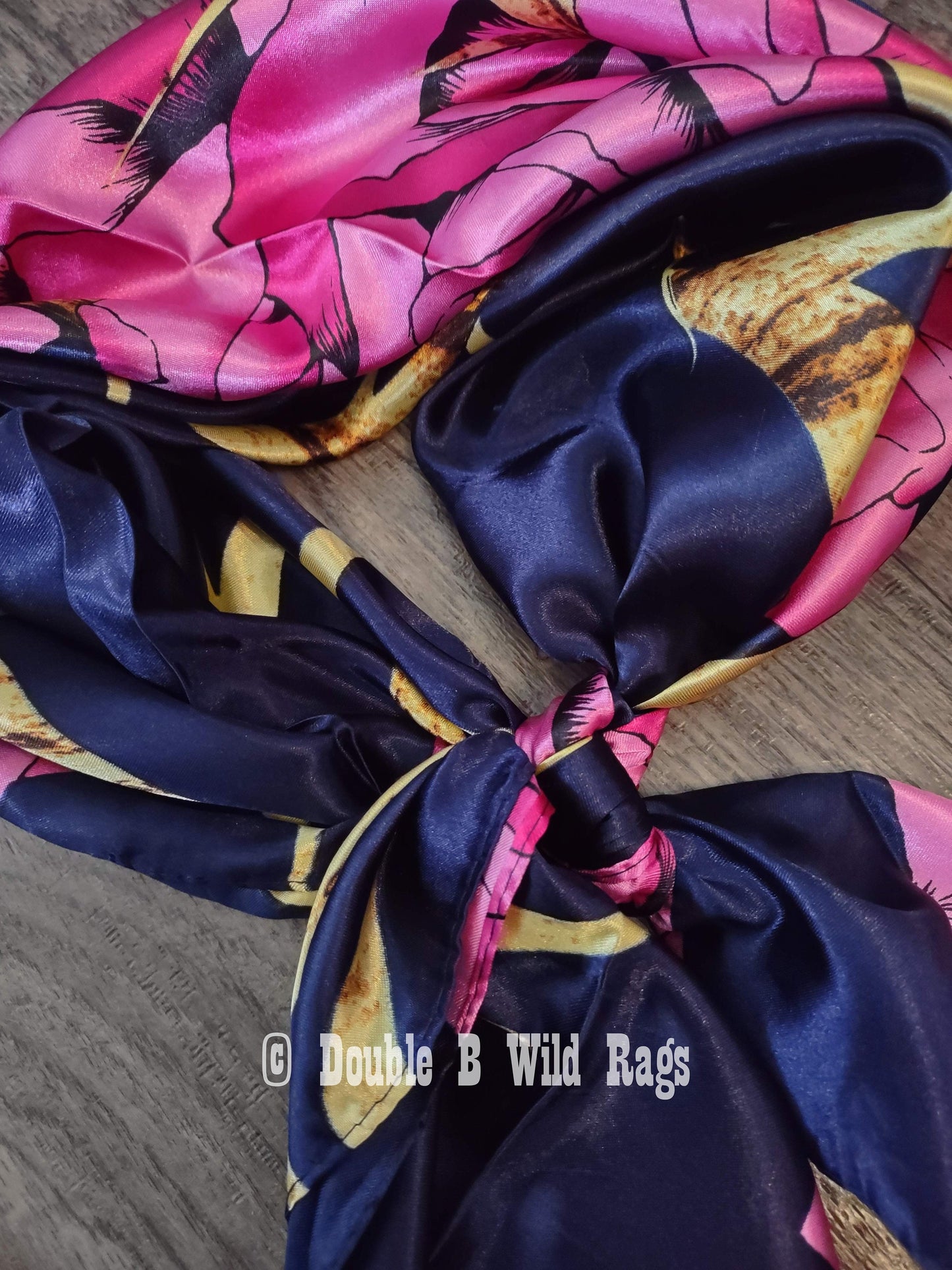 Wild Rag BARGAIN CORNER Blue and Pink Roses with sheds Cowboy Western Neck Scarf by Double B Wild Rags