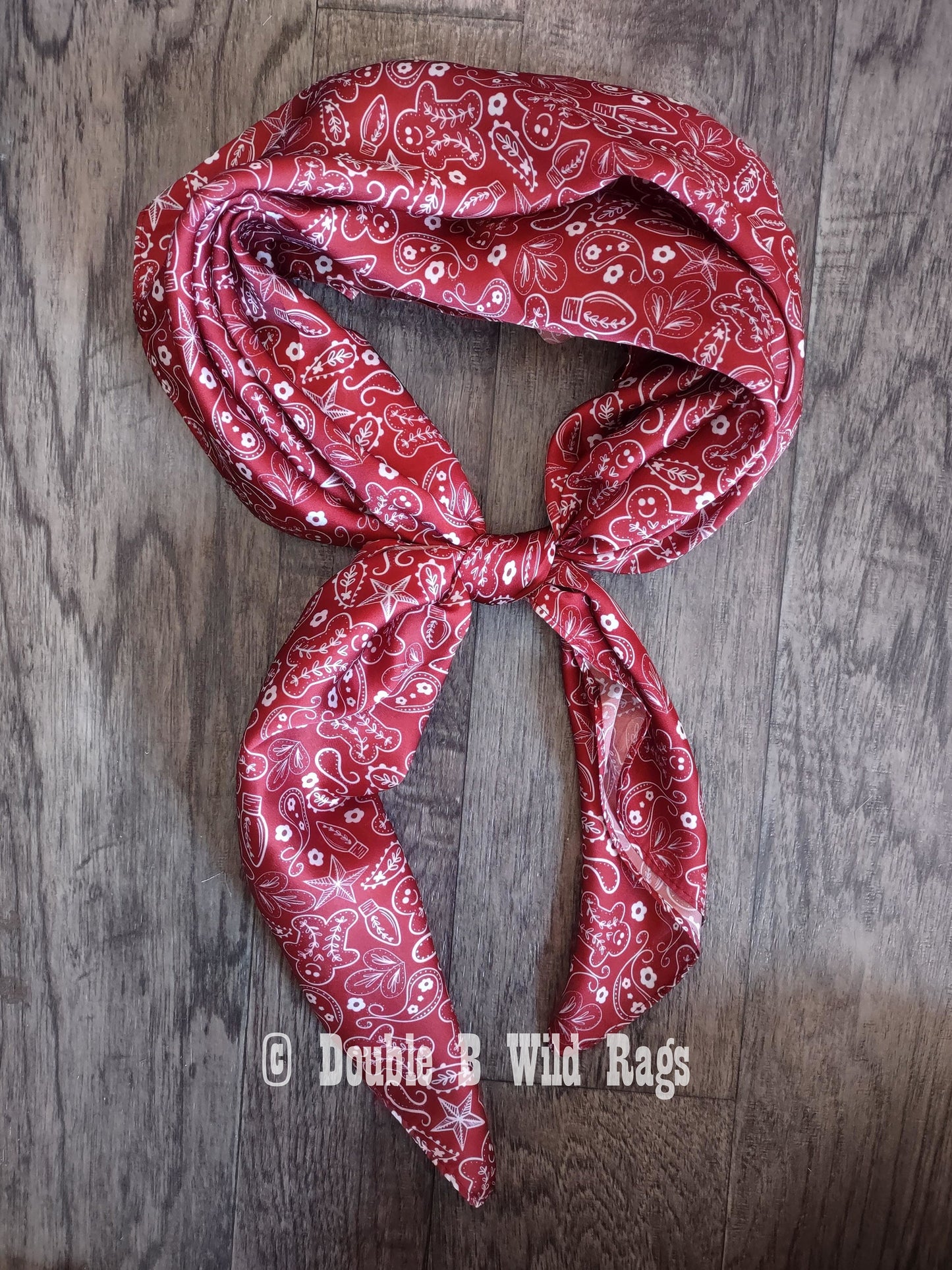 Wild Rag CHRISTMAS HOLIDAY Gingerbread Man Red Bandana style Cowboy Western Neck Scarf Bandanna by Double B Wild Rags