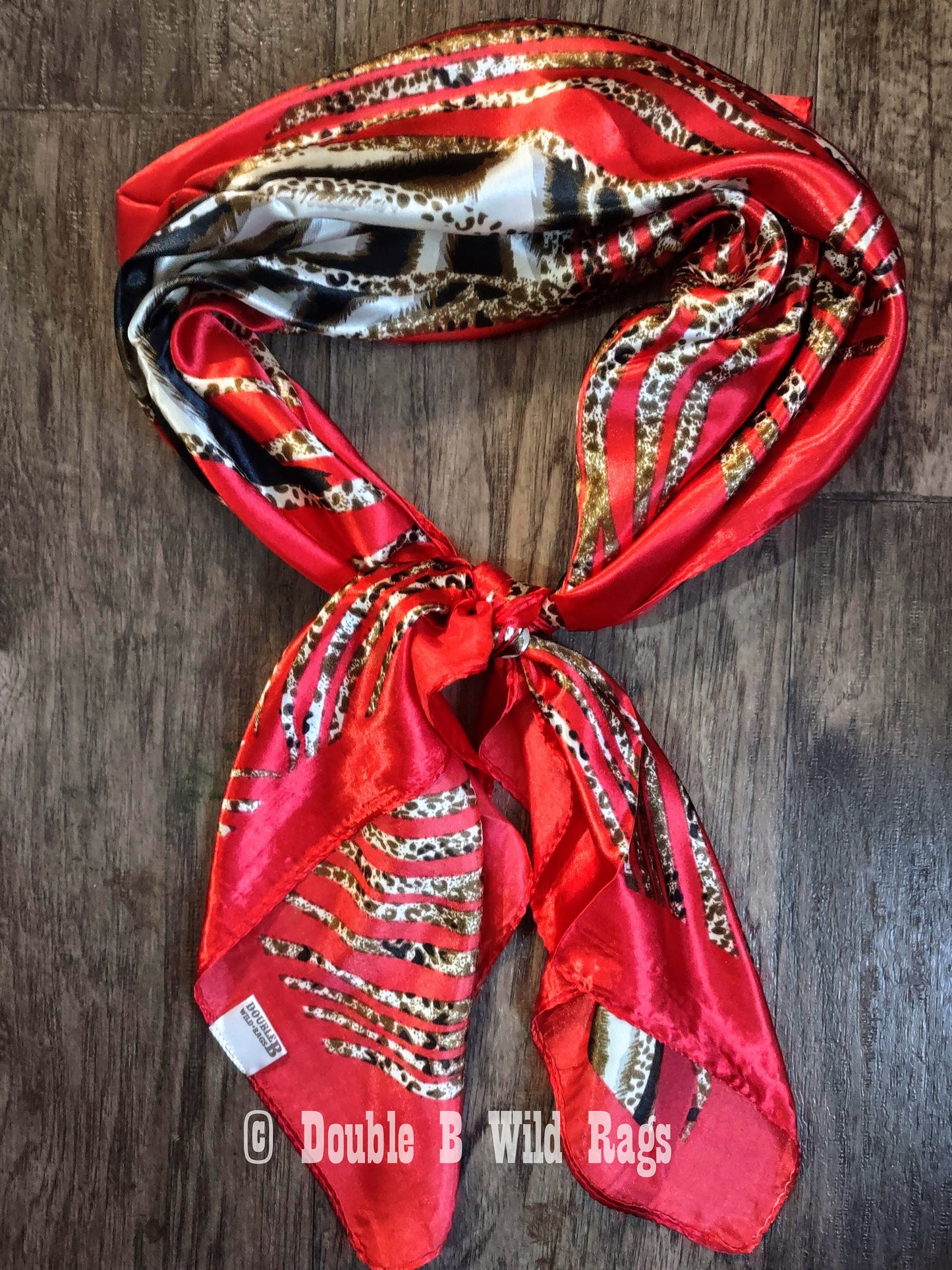 Wild Rag BARGAIN CORNER Animal Print on Red or Brown Cowboy Western Neck Scarf by Double B Wild Rags