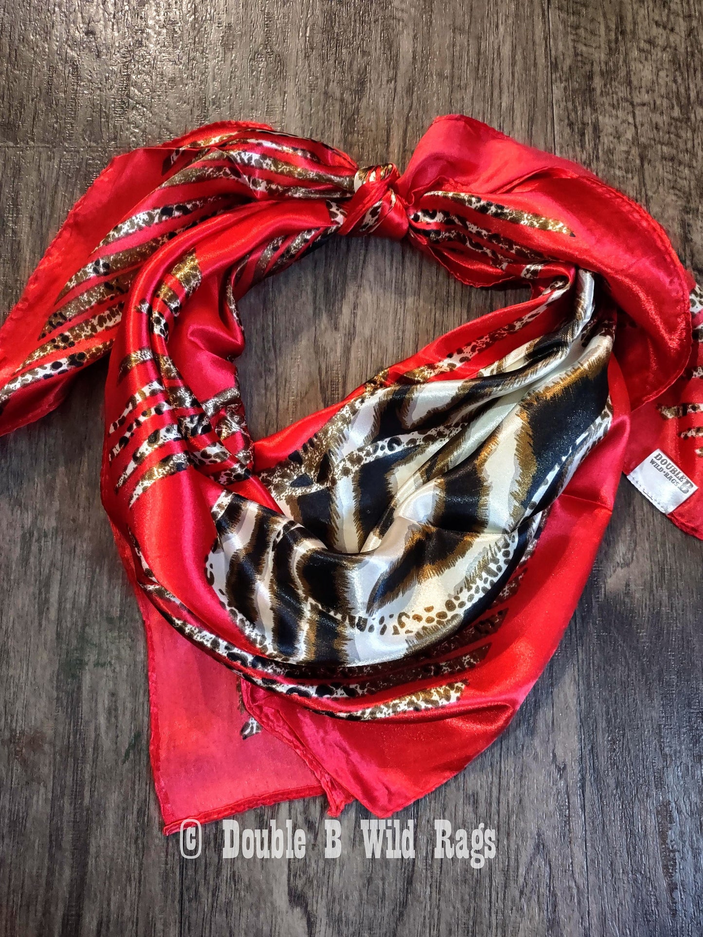 Wild Rag BARGAIN CORNER Animal Print on Red or Brown Cowboy Western Neck Scarf by Double B Wild Rags