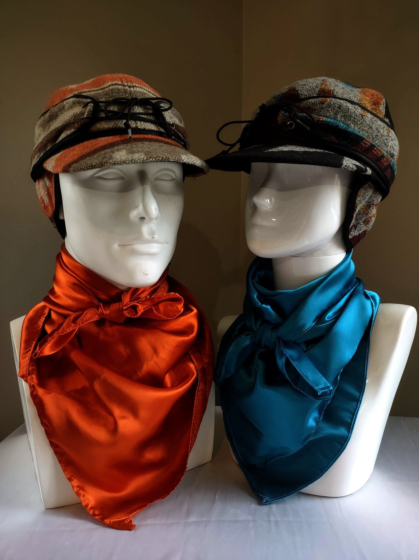 Stockman's Wool Hat Rust Orange Navajo Pattern Railroad cattleman's Cowboy winter hat Men's Women's Youth sizes