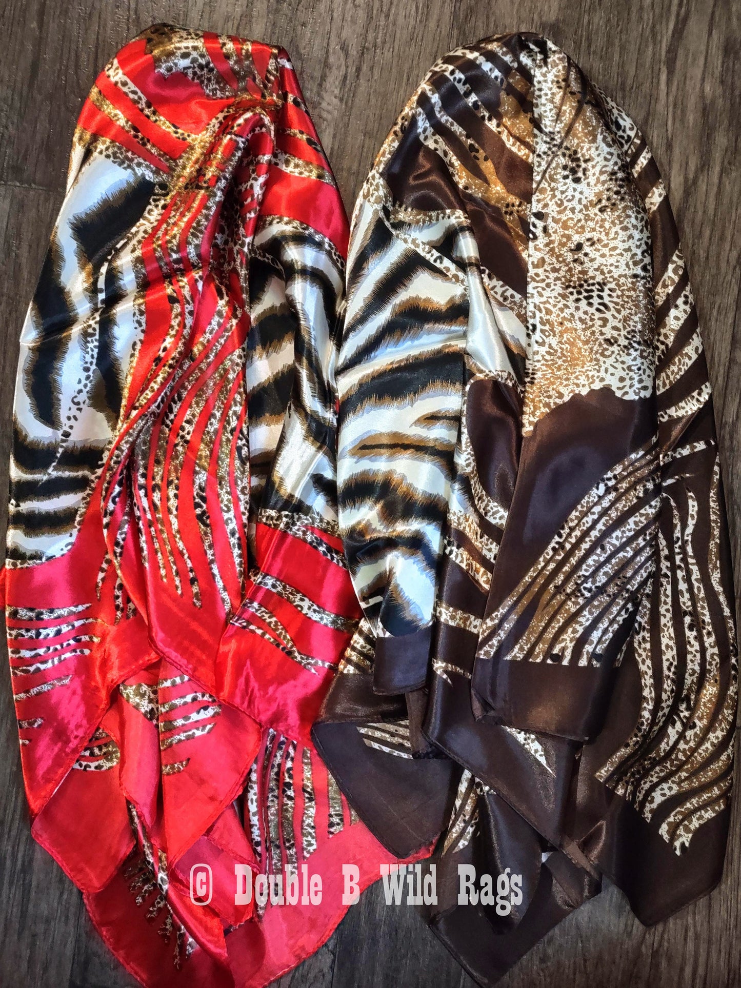 Wild Rag BARGAIN CORNER Animal Print on Red or Brown Cowboy Western Neck Scarf by Double B Wild Rags