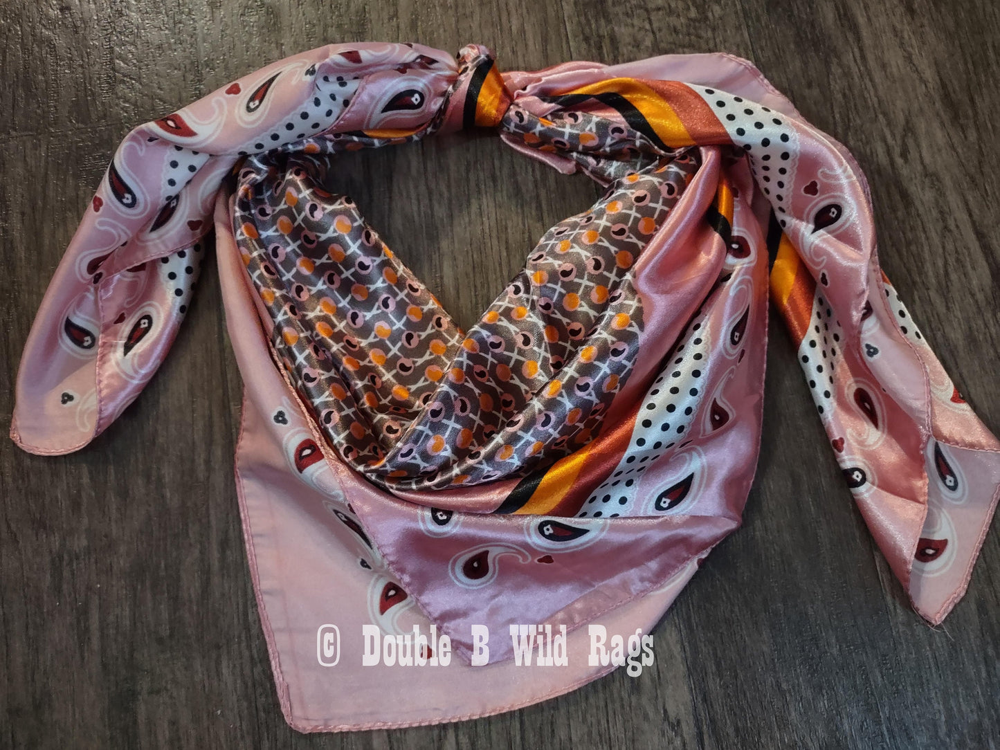 Wild Rag BARGAIN CORNER Motif center with Paisley Border Cowboy Western Neck Scarf by Double B Wild Rags