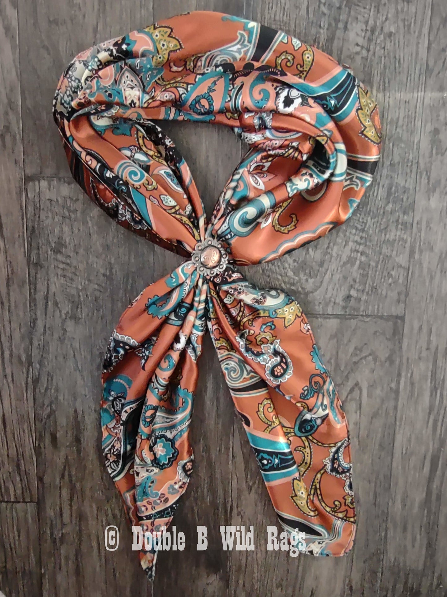 Wild Rag PAISLEY 144 Burnt Sienna Regal Paisley Cowboy Western Neck Scarf Bandanna by Double B Wild Rags
