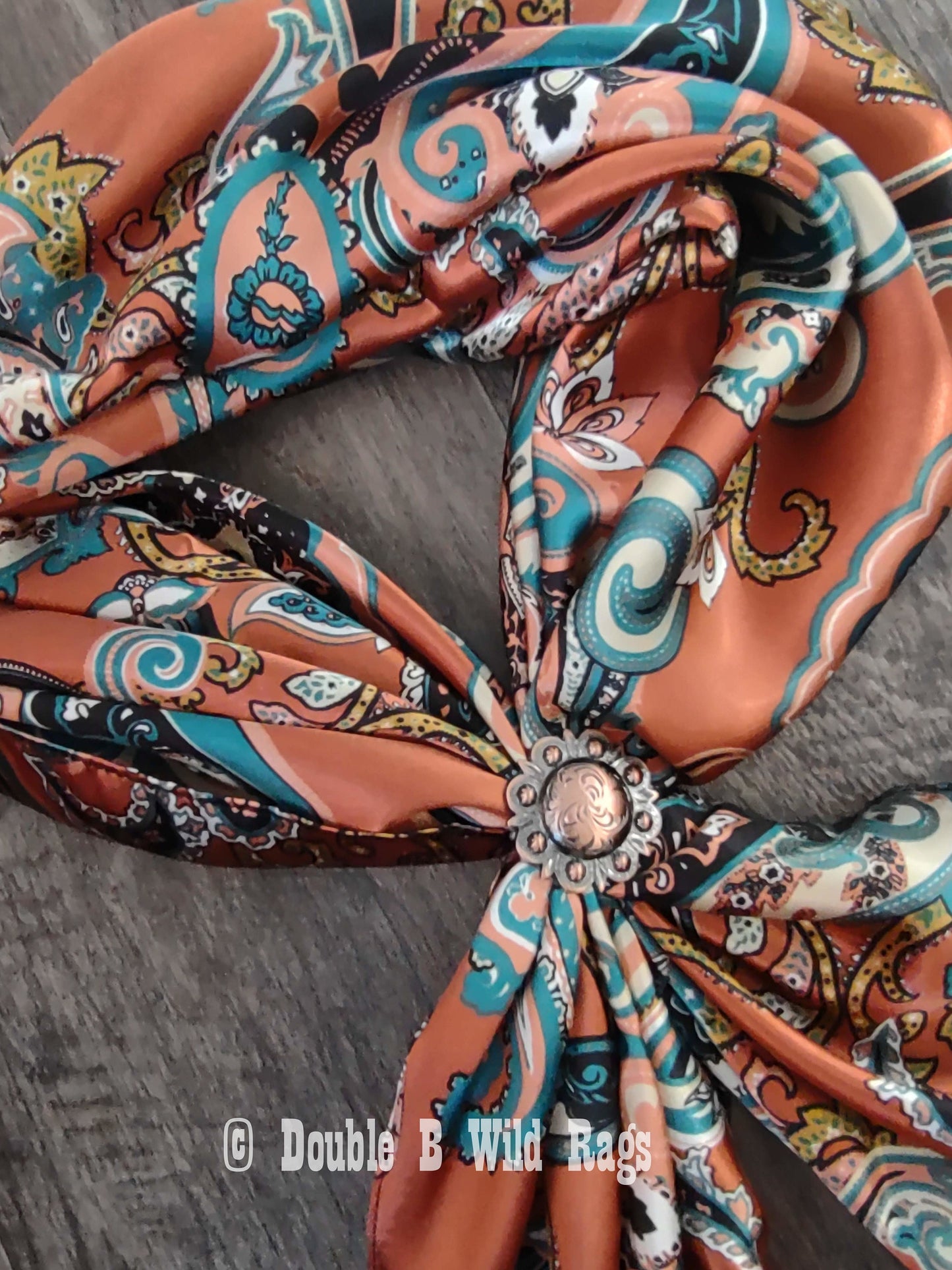 Wild Rag PAISLEY 144 Burnt Sienna Regal Paisley Cowboy Western Neck Scarf Bandanna by Double B Wild Rags
