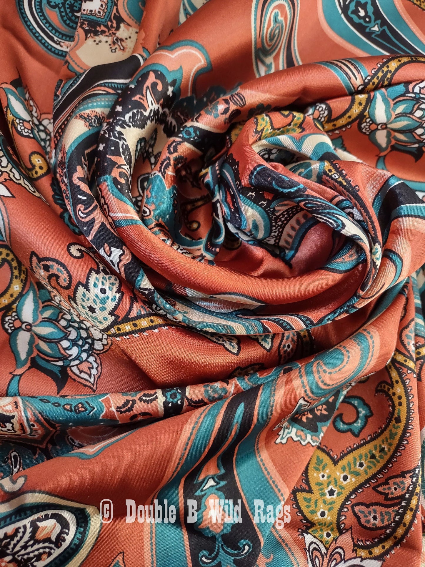 Wild Rag PAISLEY 144 Burnt Sienna Regal Paisley Cowboy Western Neck Scarf Bandanna by Double B Wild Rags