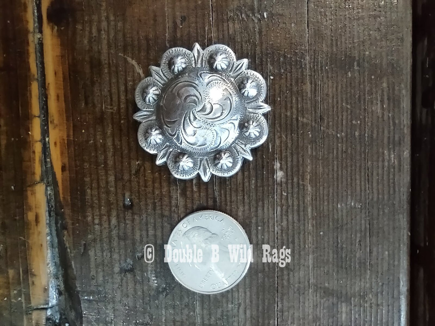 WILD RAG SLIDE Western Floral Engraved Berry Concho by Double B Wild Rags