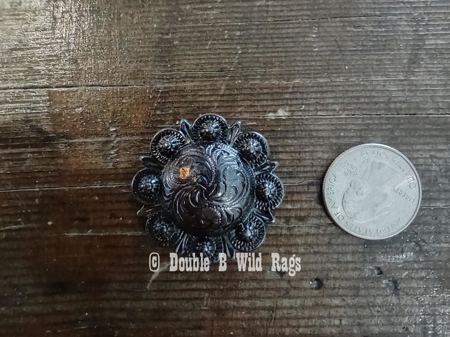 WILD RAG SLIDE Western Floral Engraved Berry Concho by Double B Wild Rags