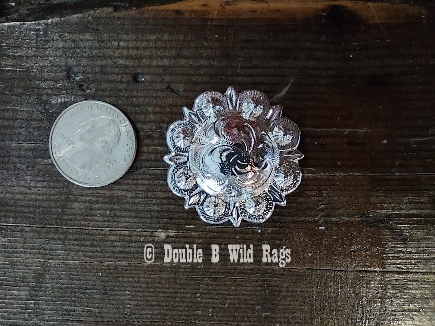 WILD RAG SLIDE Western Floral Engraved Berry Concho by Double B Wild Rags