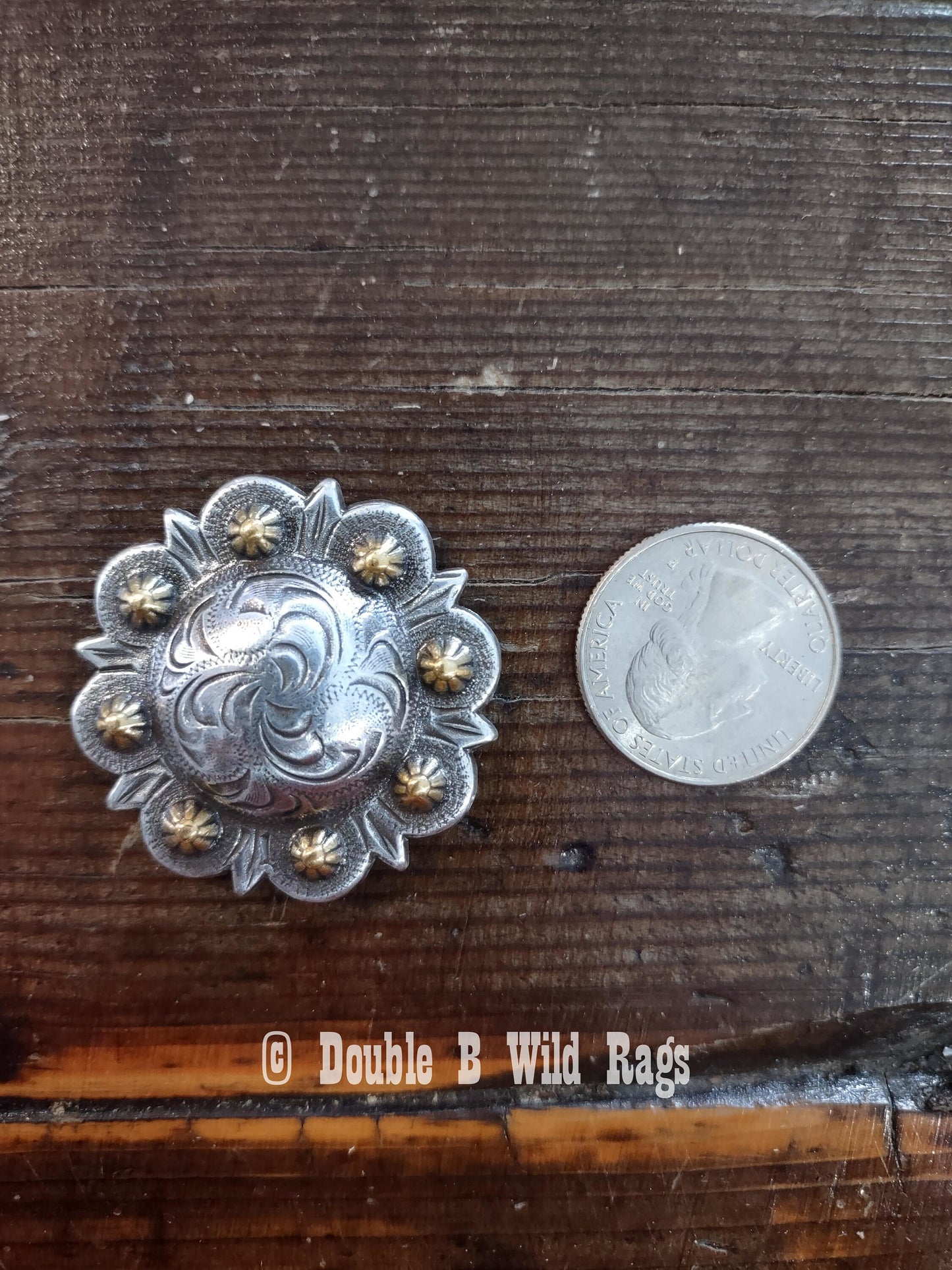 WILD RAG SLIDE Western Floral Engraved Berry Concho by Double B Wild Rags