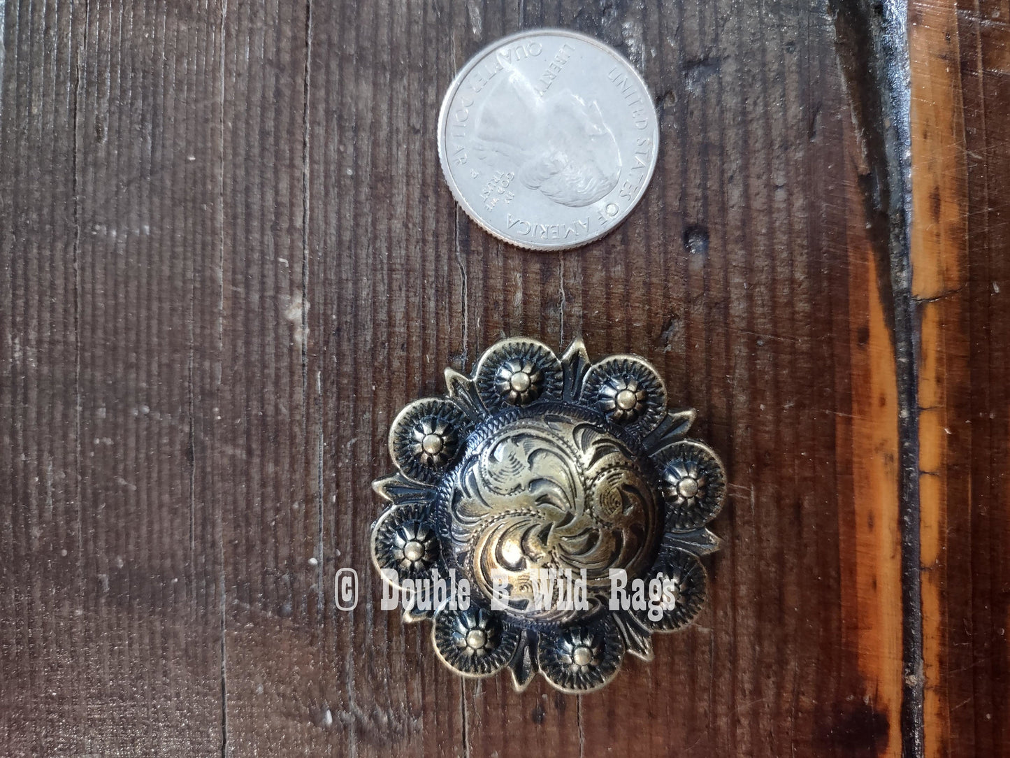 WILD RAG SLIDE Western Floral Engraved Berry Concho by Double B Wild Rags