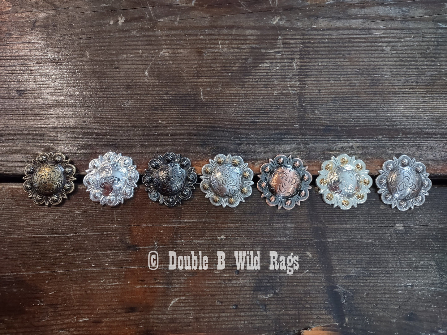 WILD RAG SLIDE Western Floral Engraved Berry Concho by Double B Wild Rags