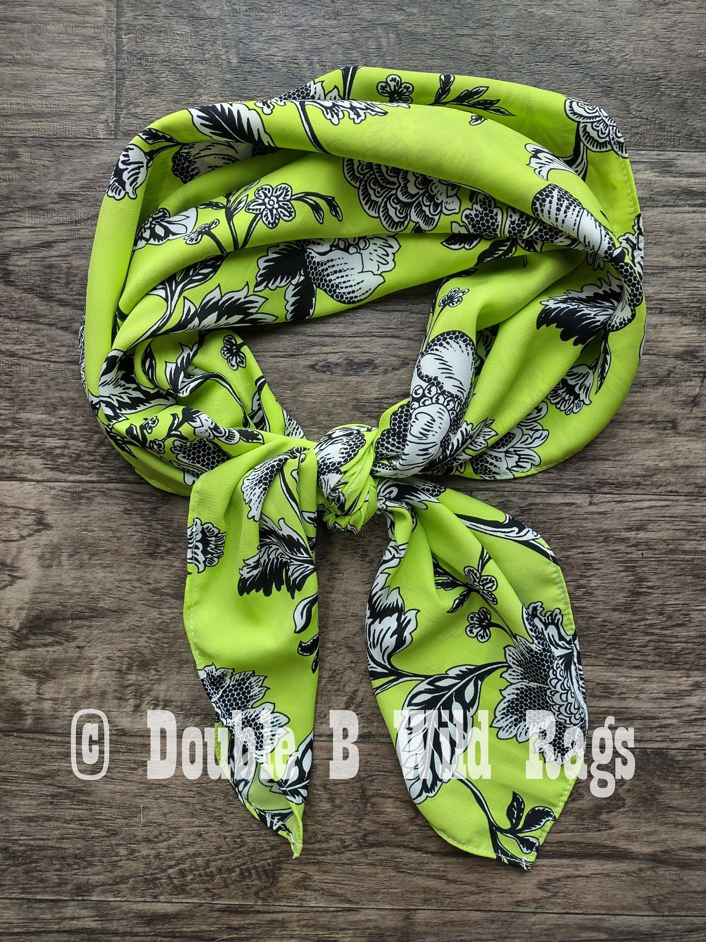 Wild Rag Floral 712 Neon Pink OR Lime Green Cowboy Western Neck Scarf Bandanna by Double B Wild Rags