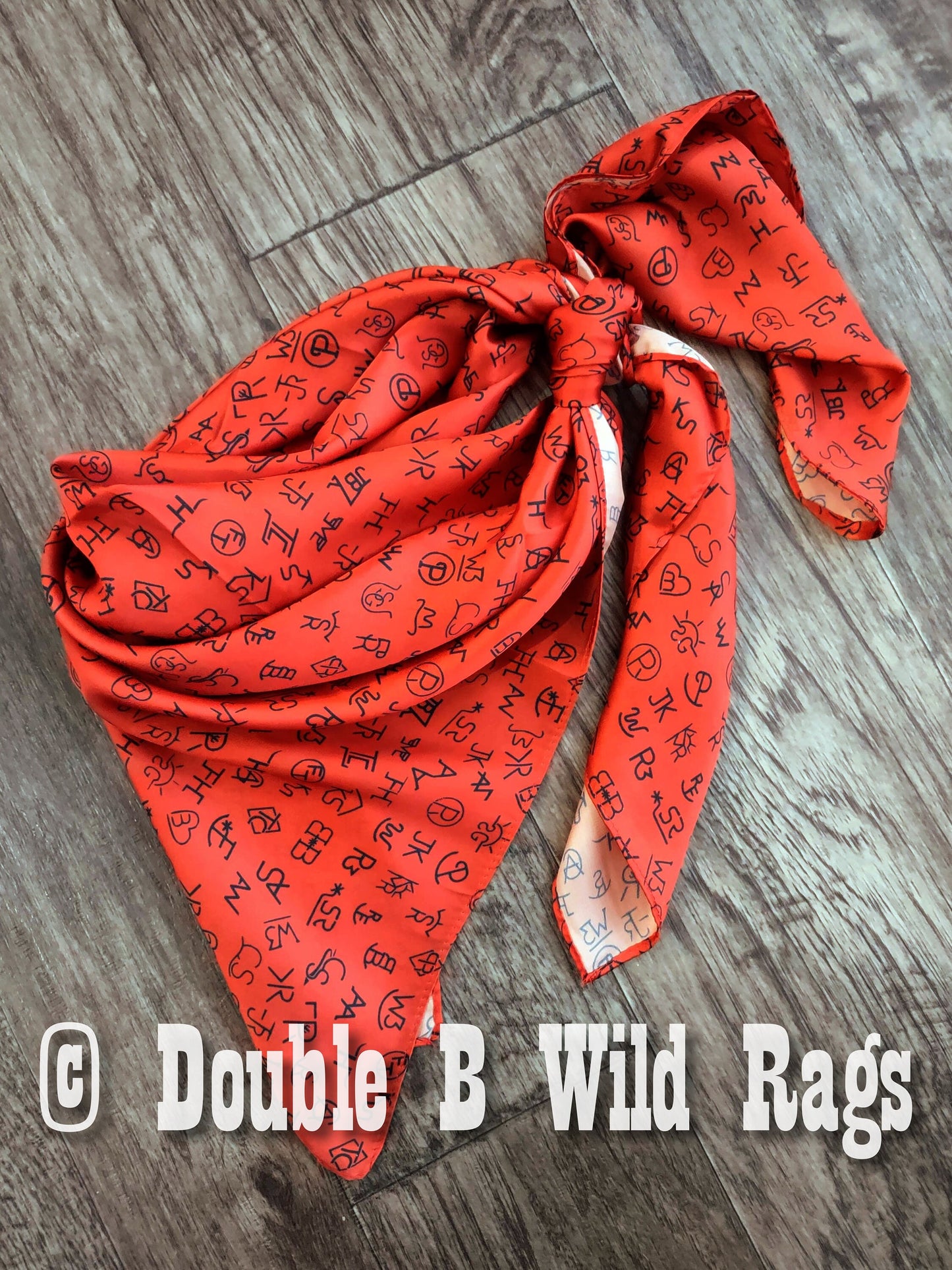 Wild Rag MISC 436 Livestock Scattered Brands Cowboy Western Neck Scarf Bandanna by Double B Wild Rags