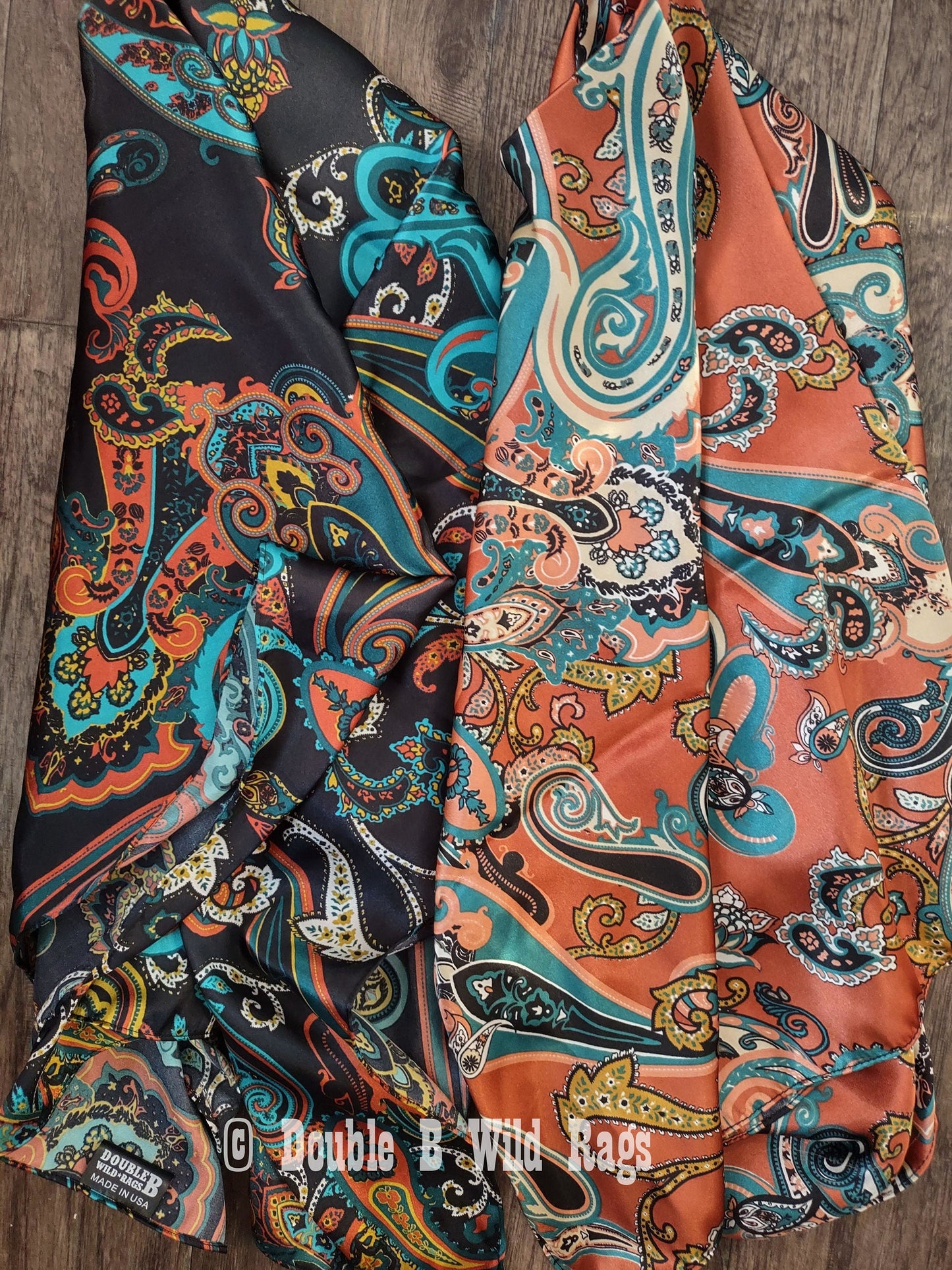 Wild Rag PAISLEY 144 Burnt Sienna Regal Paisley Cowboy Western Neck Scarf Bandanna by Double B Wild Rags