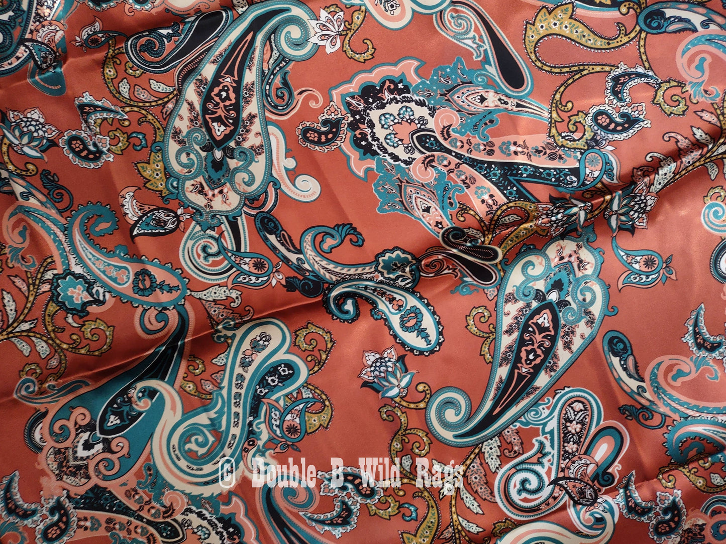 Wild Rag PAISLEY 144 Burnt Sienna Regal Paisley Cowboy Western Neck Scarf Bandanna by Double B Wild Rags