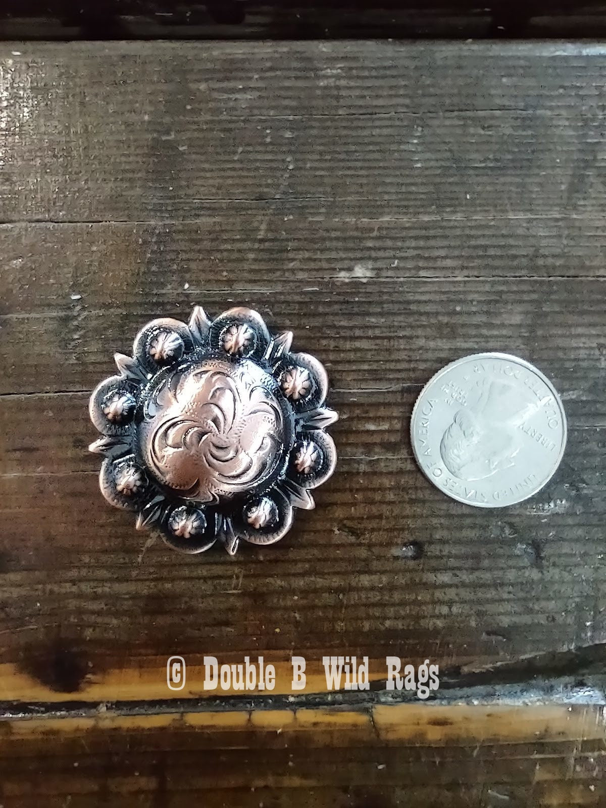 WILD RAG SLIDE Western Floral Engraved Berry Concho by Double B Wild Rags