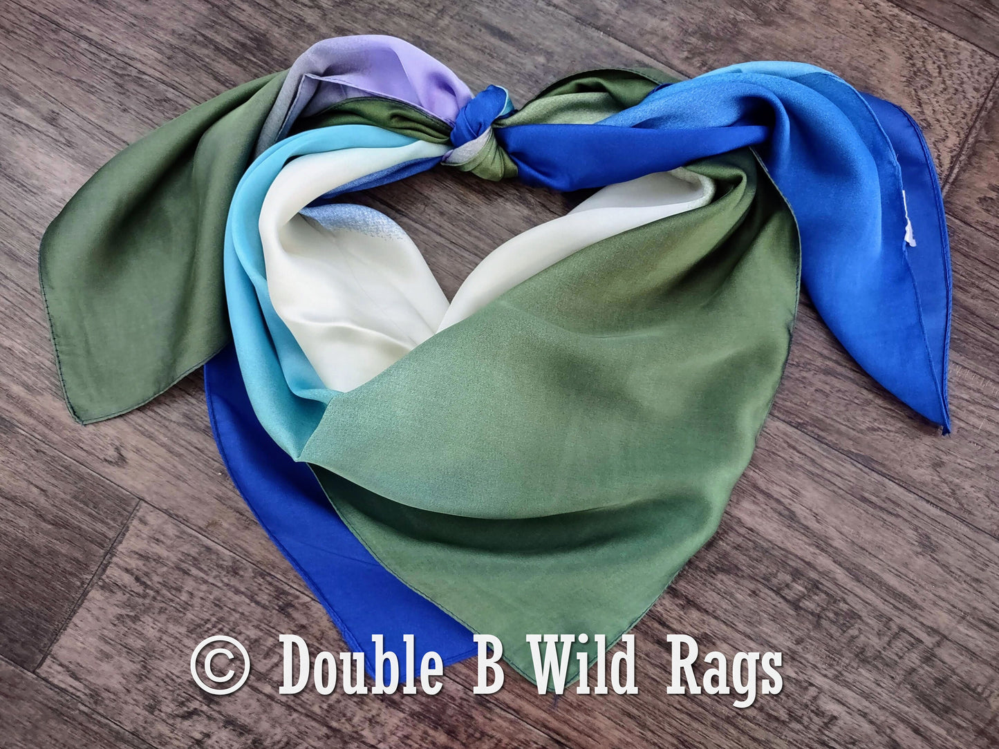 BARGAIN WILD RAG Ombre Dark Blue Purple and Green by Double B Wild Rags Bandana Western Neck Scarf Neckerchief