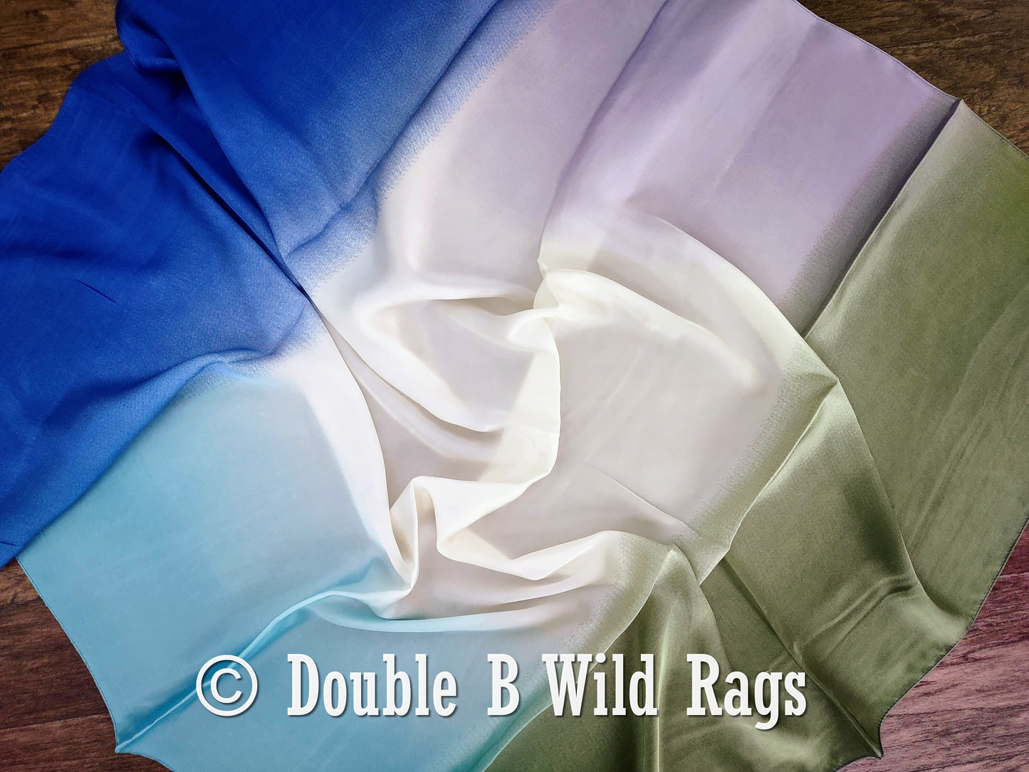 BARGAIN WILD RAG Ombre Dark Blue Purple and Green by Double B Wild Rags Bandana Western Neck Scarf Neckerchief