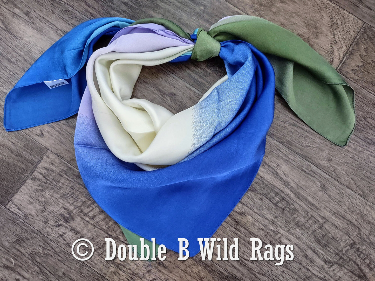 BARGAIN WILD RAG Ombre Dark Blue Purple and Green by Double B Wild Rags Bandana Western Neck Scarf Neckerchief