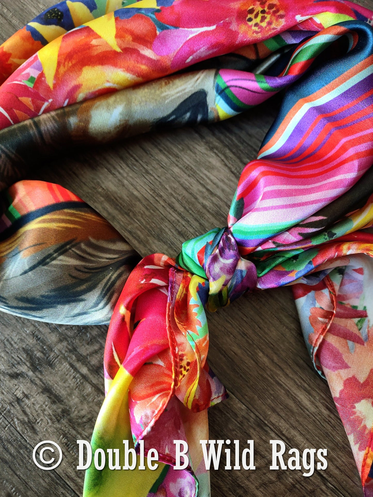 Wild Rag 100% Silk Fiesta Serape Donkey Burro Floral Border Cowboy Western Neck Scarf Bandanna by Double B Wild Rags