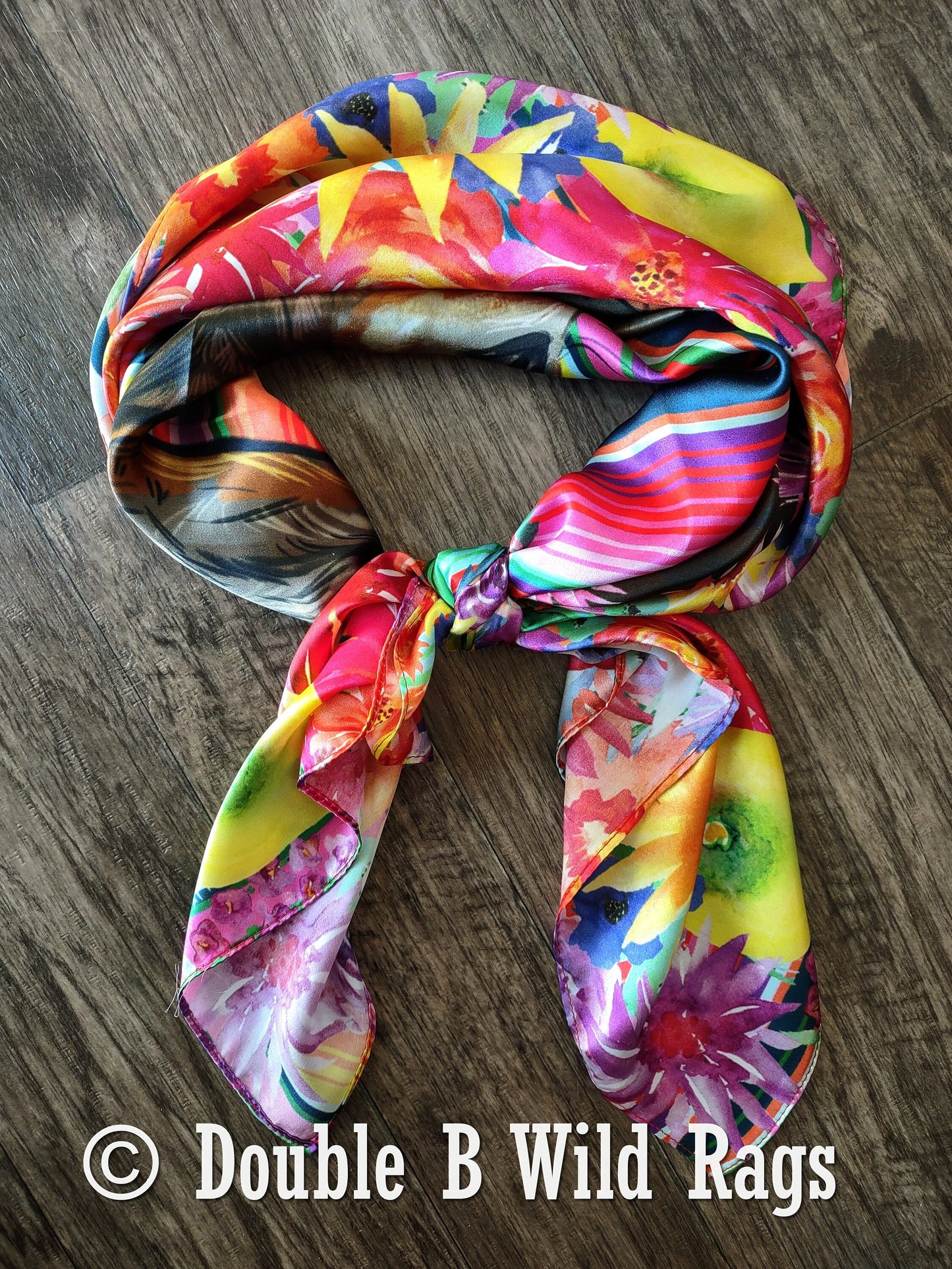 Wild Rag 100% Silk Fiesta Serape Donkey Burro Floral Border Cowboy Western Neck Scarf Bandanna by Double B Wild Rags