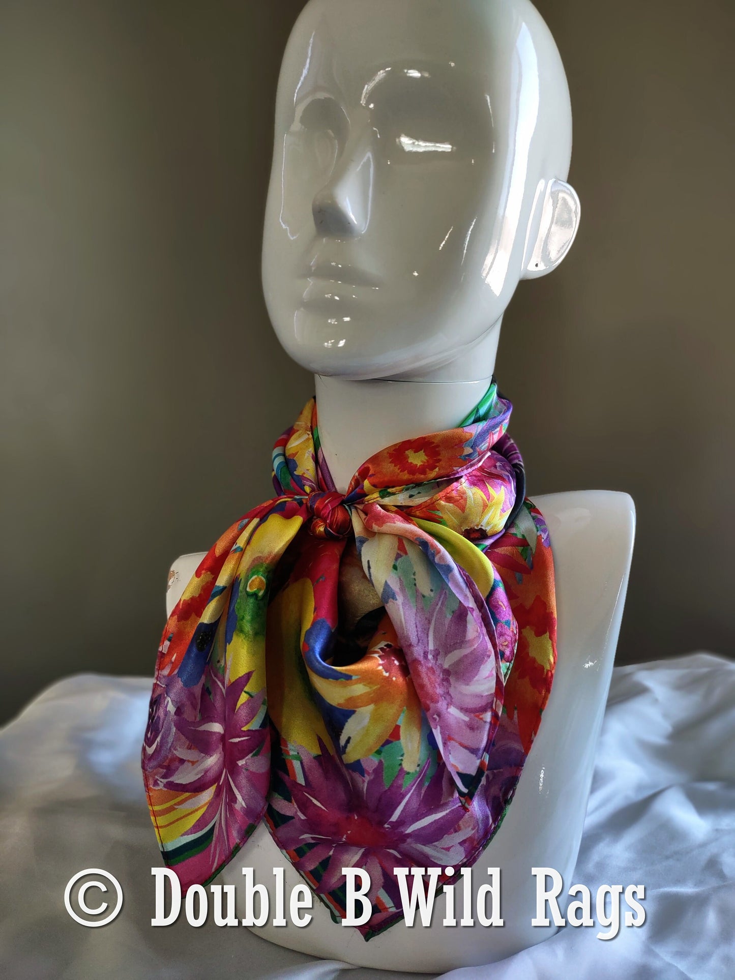 Wild Rag 100% Silk Fiesta Serape Donkey Burro Floral Border Cowboy Western Neck Scarf Bandanna by Double B Wild Rags