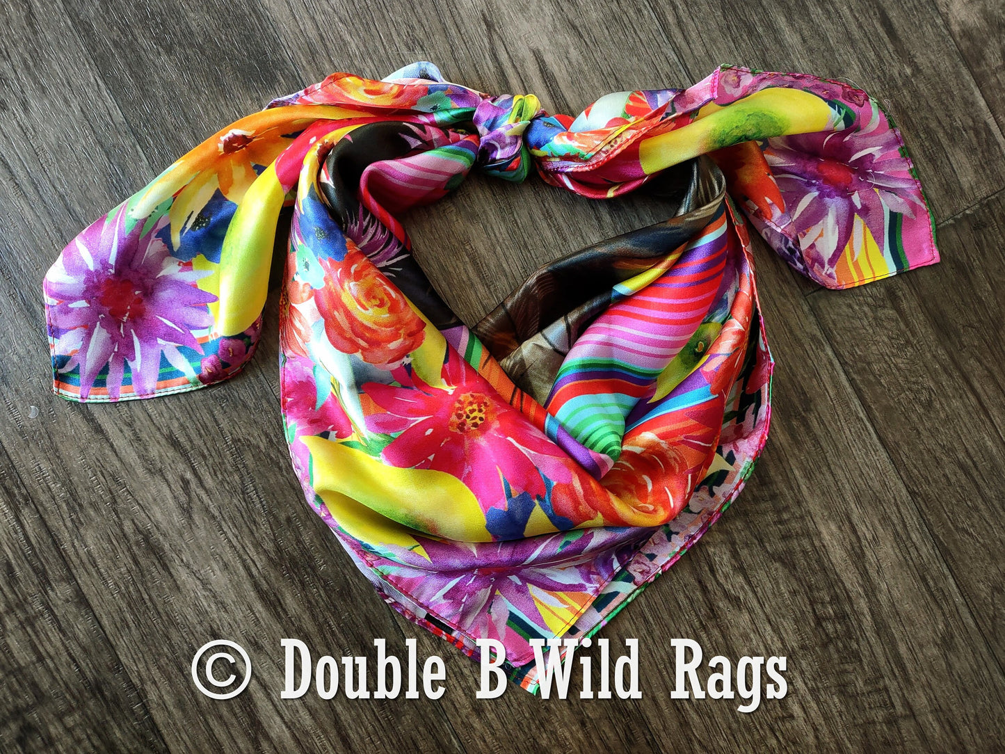 Wild Rag 100% Silk Fiesta Serape Donkey Burro Floral Border Cowboy Western Neck Scarf Bandanna by Double B Wild Rags