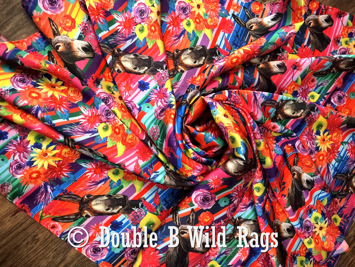 Wild Rag Donkey Burro Serape PINK Western Cowboy Neck Scarf Bandana by Double B Wild Rags