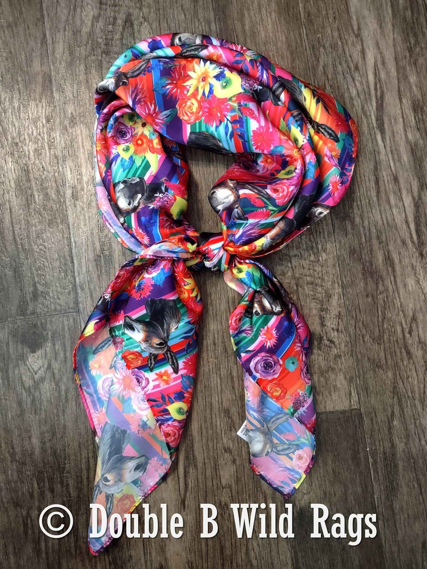 Wild Rag Donkey Burro Serape PINK Western Cowboy Neck Scarf Bandana by Double B Wild Rags