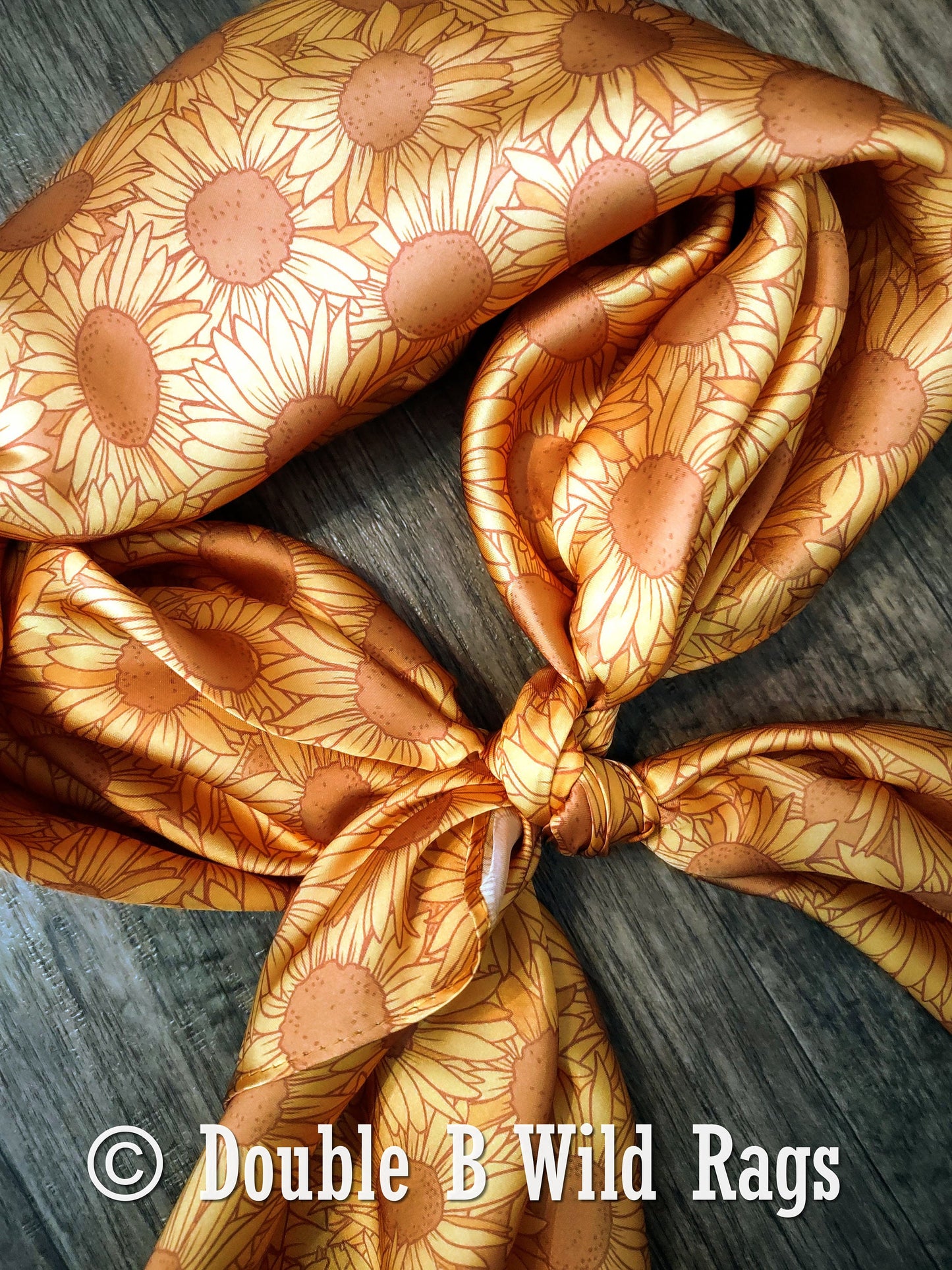 Wild Rag Yellow Sunflower Cowboy Western Neck Scarf Bandanna by Double B Wild Rags