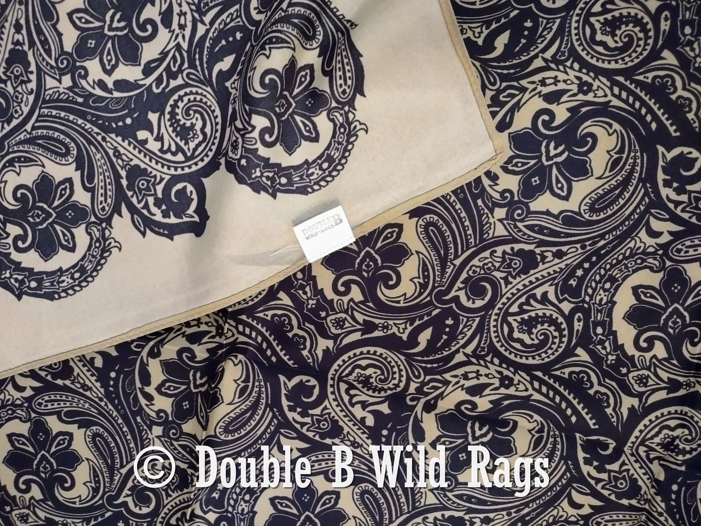 Wild Rag BARGAIN CORNER BC1140 Cowboy Floral Black and Light Green Western Neck Scarf by Double B Wild Rags
