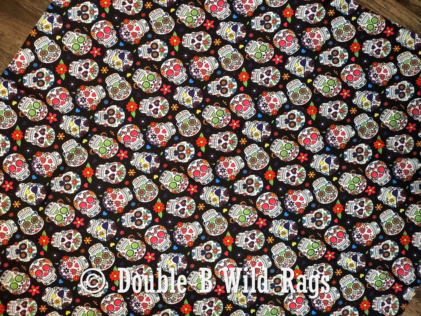 Wild Rag Día De Los Muertos Sugar Skull Cowboy Western Neck Scarf Bandanna by Double B Wild Rags