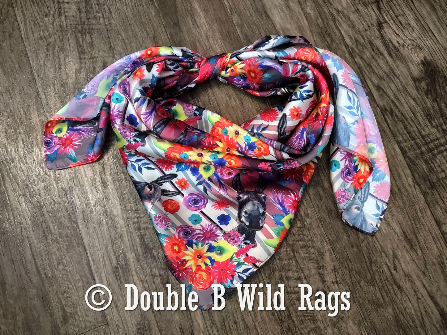 Wild Rag Donkey Burro Serape BROWN Western Cowboy Neck Scarf Bandana by Double B Wild Rags