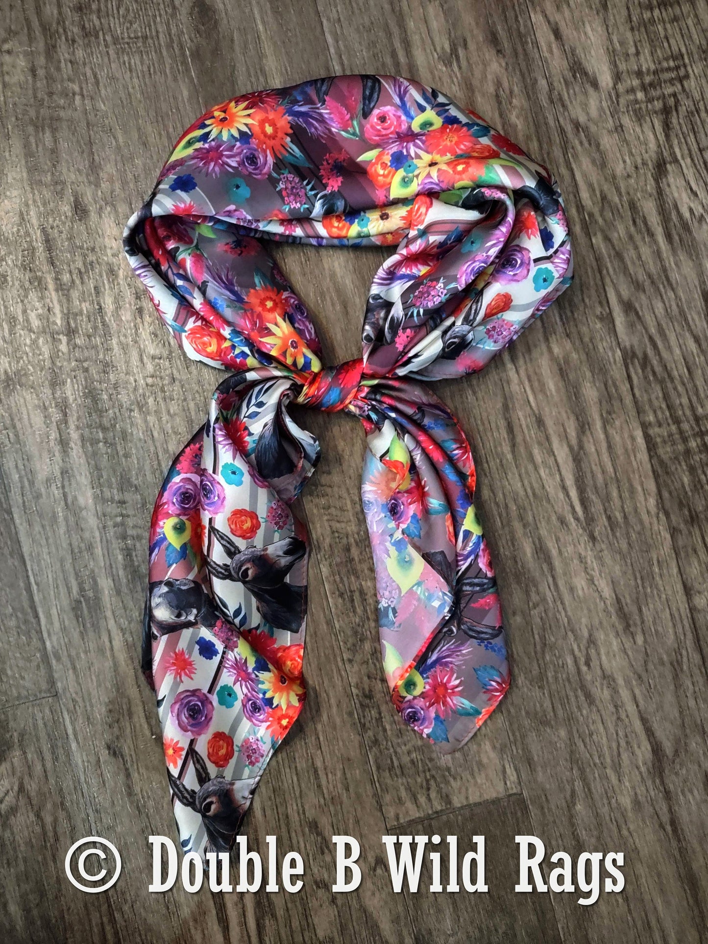 Wild Rag Donkey Burro Serape BROWN Western Cowboy Neck Scarf Bandana by Double B Wild Rags