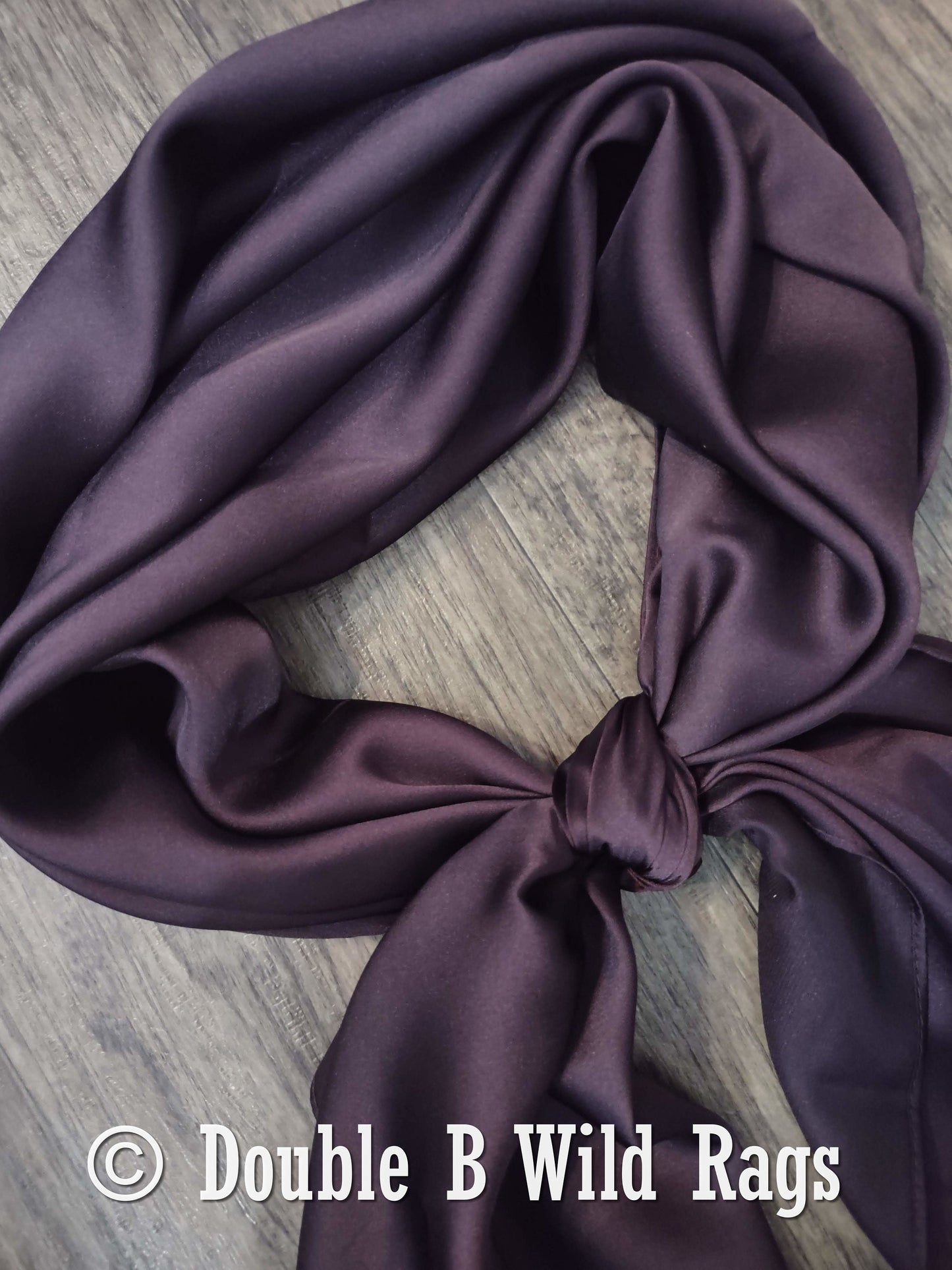 Wild Rag Dark Eggplant Purple Cowboy Western Neck Scarf Bandanna Double b Wild rags