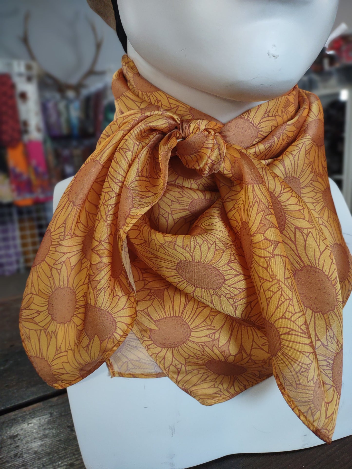 Wild Rag Yellow Sunflower Cowboy Western Neck Scarf Bandanna by Double B Wild Rags