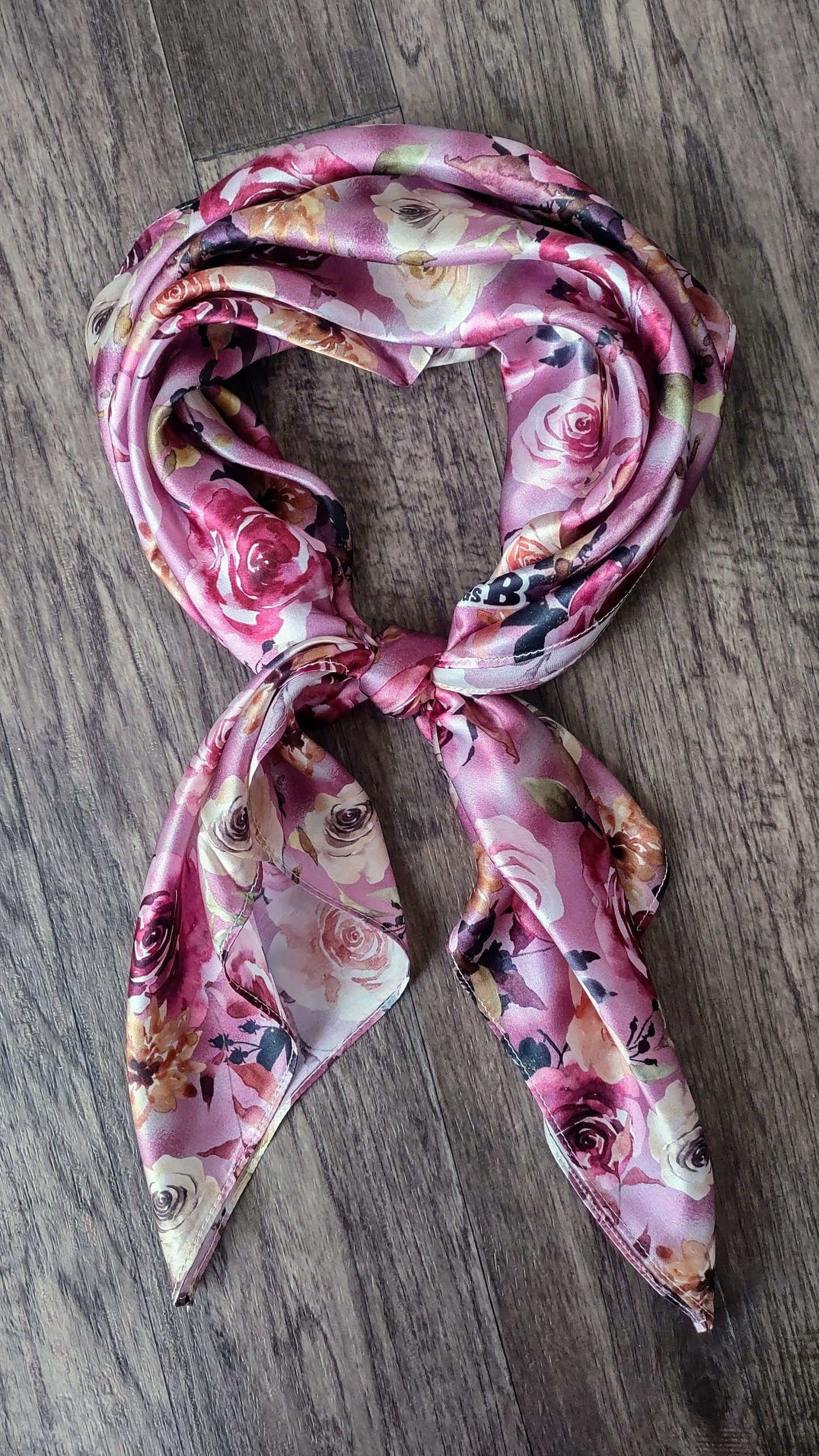 Wild Rag 100% SILK Lilac Purple Gold Floral Cowboy Western Neck Scarf Bandanna by Double B Wild Rags