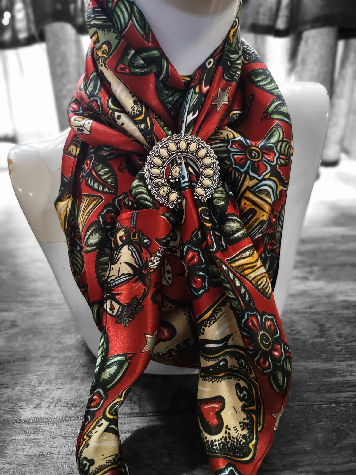 Wild Rag 100% SILK Deep Red Wild West Saloon Casino Cowboy Western Neck Scarf Bandanna by Double B Wild Rags
